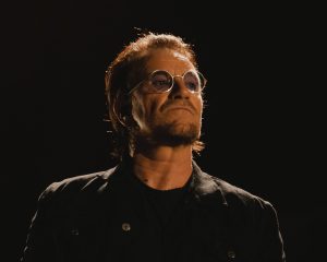 Bono of U2. Photo by @high_iso Hafiyyan Faza. Music Photographer | Concert Photographer. Southeast Asia, Jakarta, Indonesia.